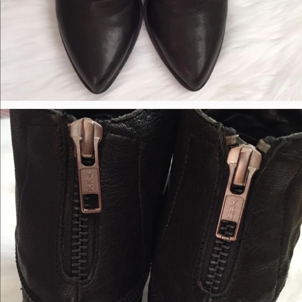Designer LD Tuttle The Return Black Saks Fifth Avenue Leather Mule Boots size 6 - Picture 4 of 6